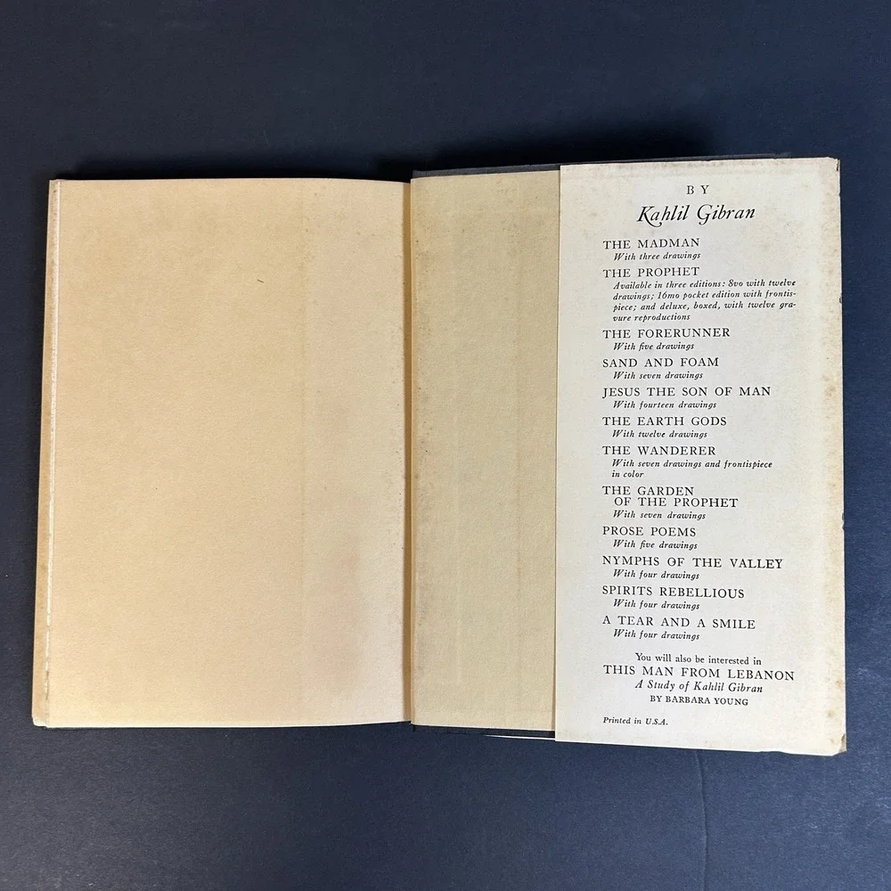 Sand and Foam: A Book of Aphorisms by Kahlil Gibran HC DJ  24th Printing  1967